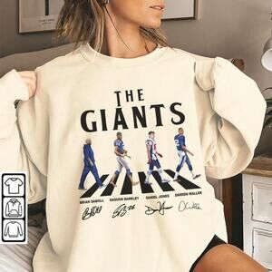 Giants Walking Abbey Road Signatures Football Shirt, Brian Daboll Sweatshirt